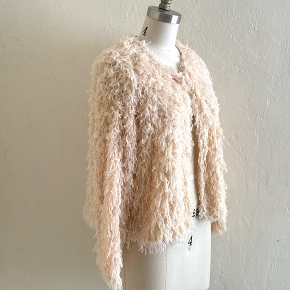 Shaggy cream cardigan bohemian festival jacket size s|m - Picture 6 of 10